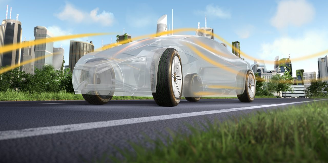 Innovative car on a road