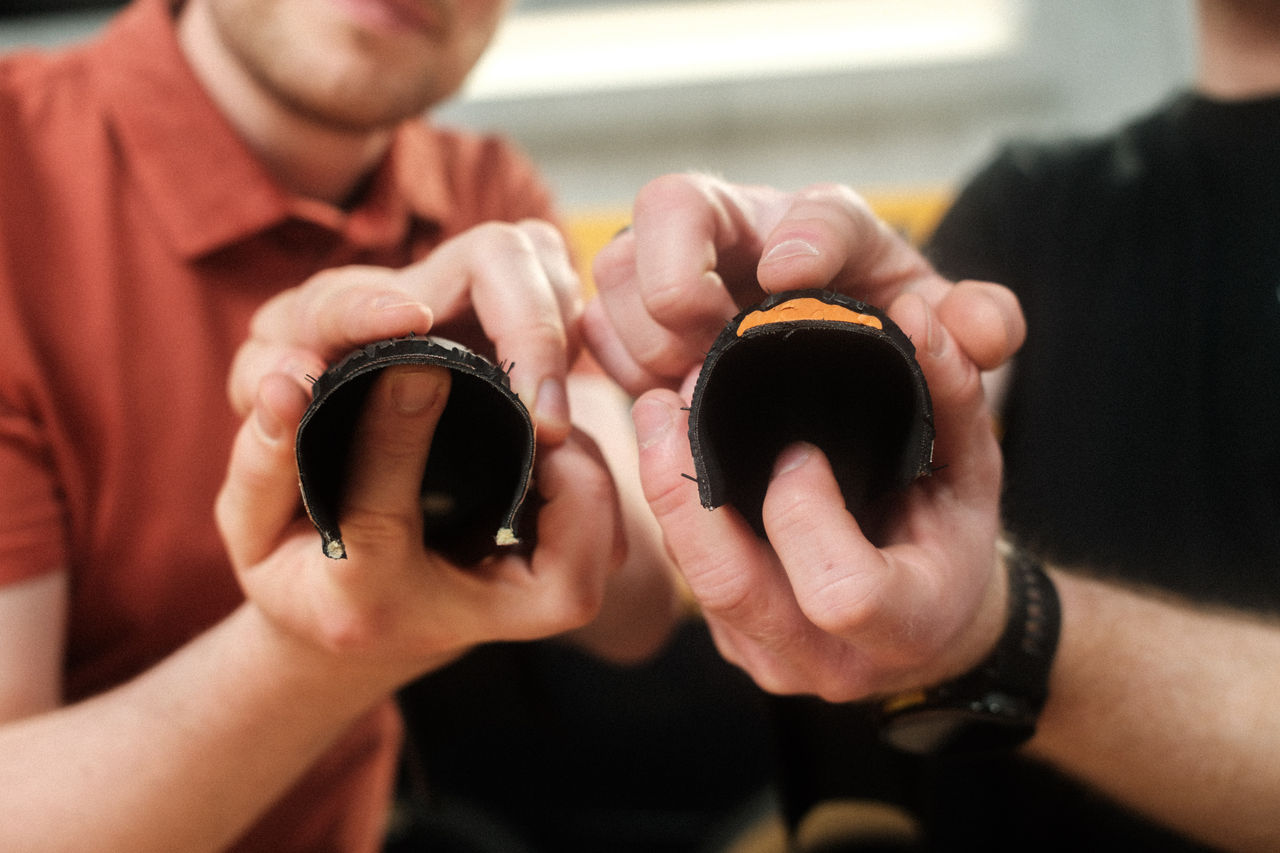 Showing protective layers inside the tire