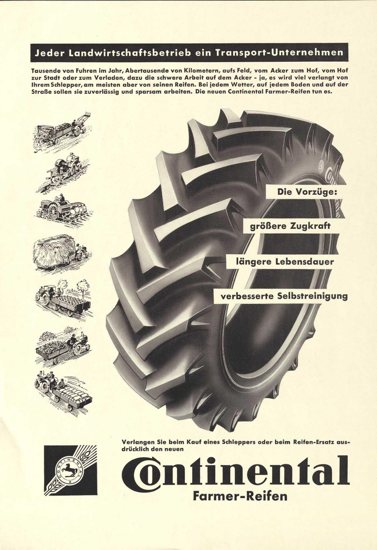 Continental Advertising "Farmer-Reifen" 1957
