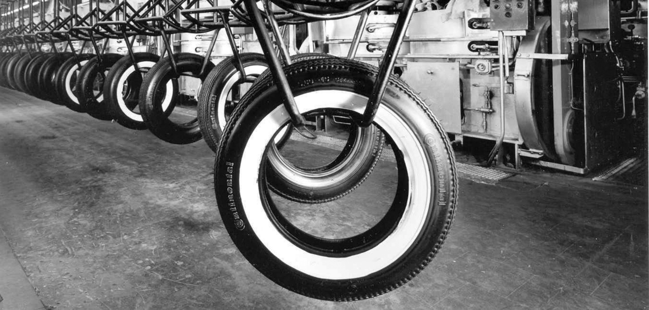 Continental tires in a factory in 1960