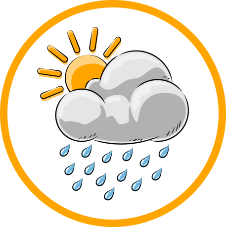 Skribbled Sun, Cloud and Rain