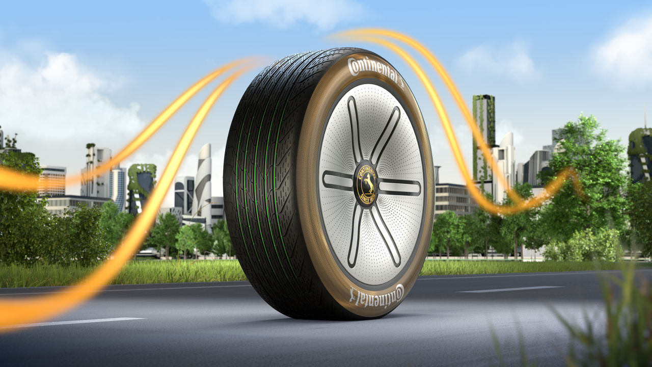 Visualization of an innovative tire on a road
