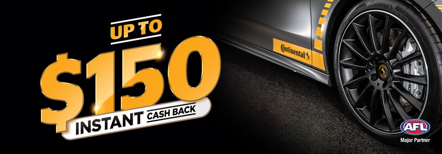 Get up to $100 cashback on selected Continental Tyres
