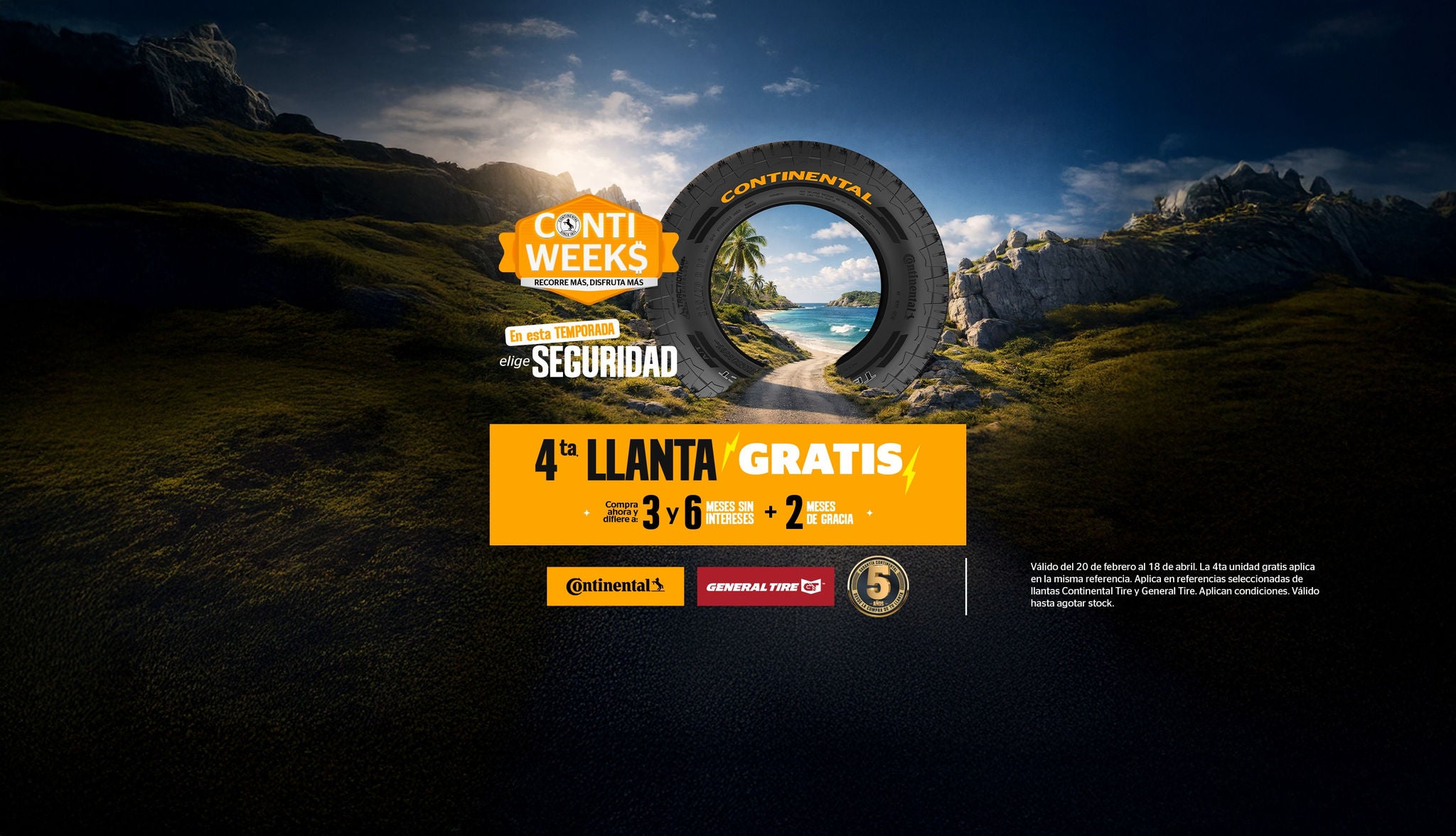 (Promocíon ContiWeeks - 4ta llanta grátis*)