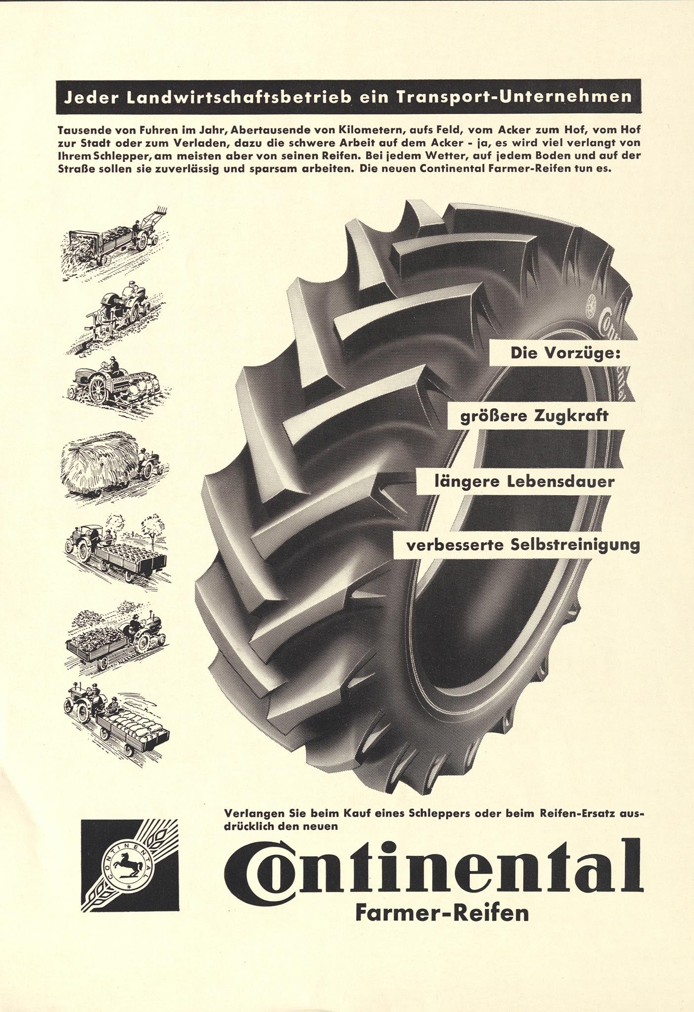 Continental Werbung für den Farmer-Reifen