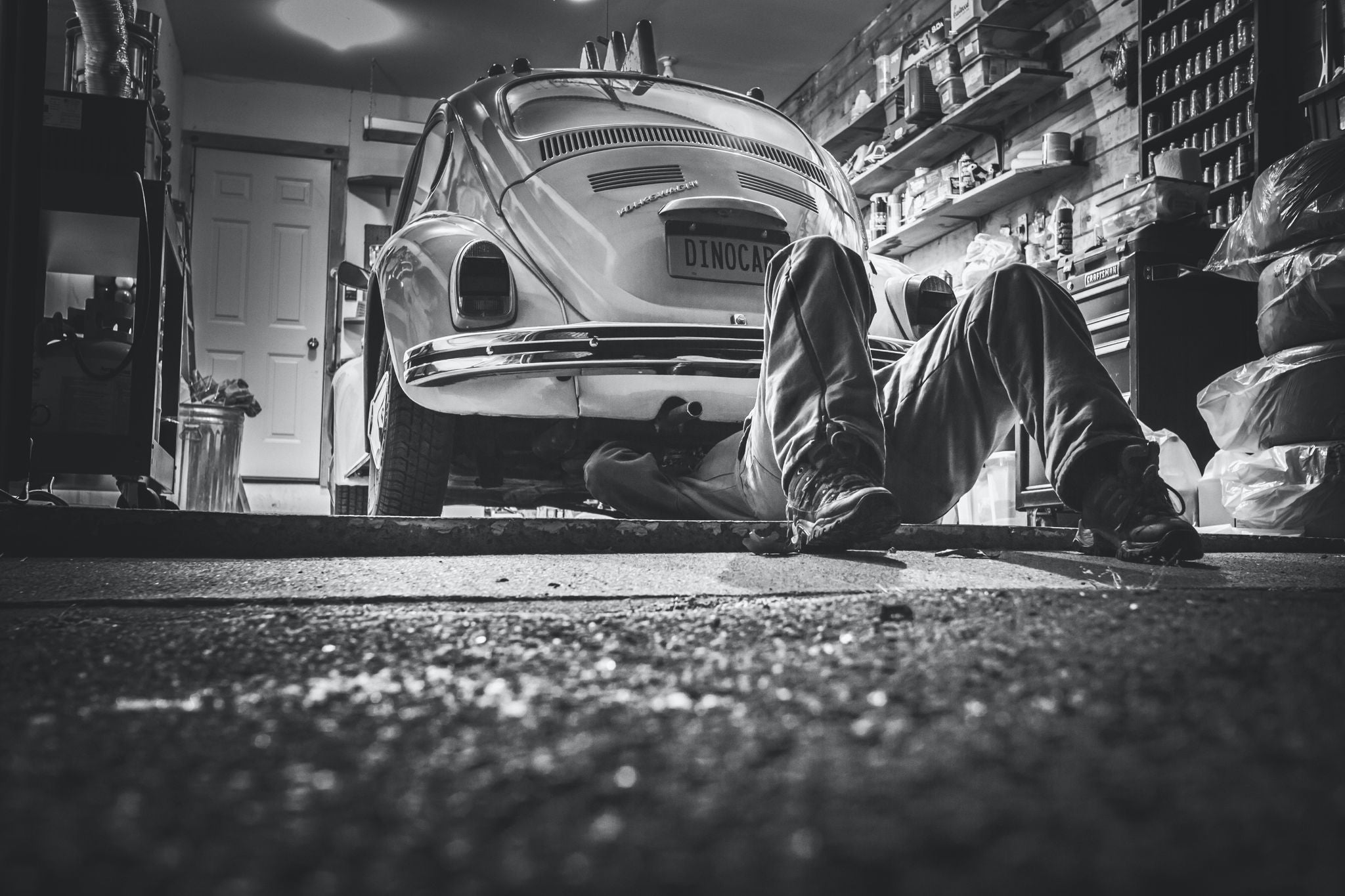 Man fixing a car