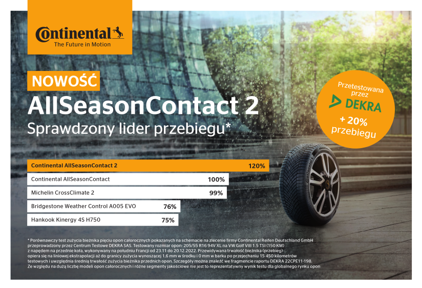 Przebieg przetestowany przez DEKRA Porownanie przebiegow opon wedlug DEKRA
