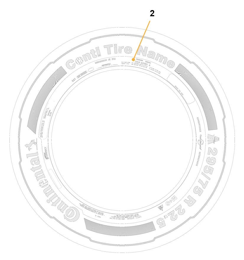 Diagram of the Load Ratings marking on Continental Truck Tires.