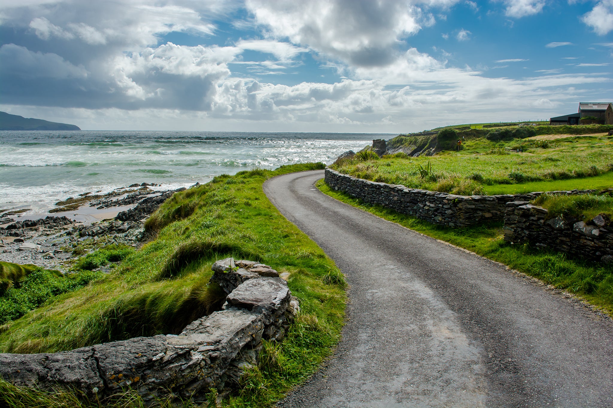 Narrow Coastal Road in Ireland