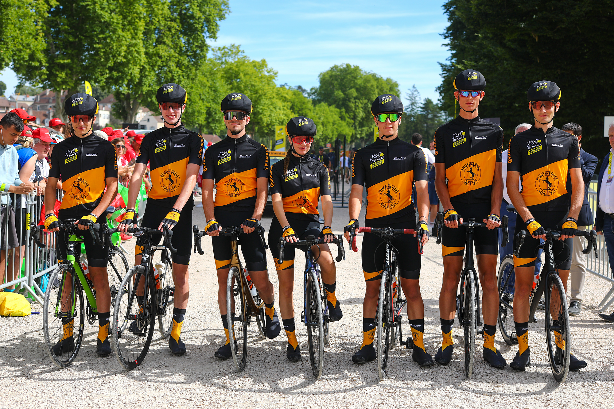 Young cadets about to ride one of the stages of the Tour de France