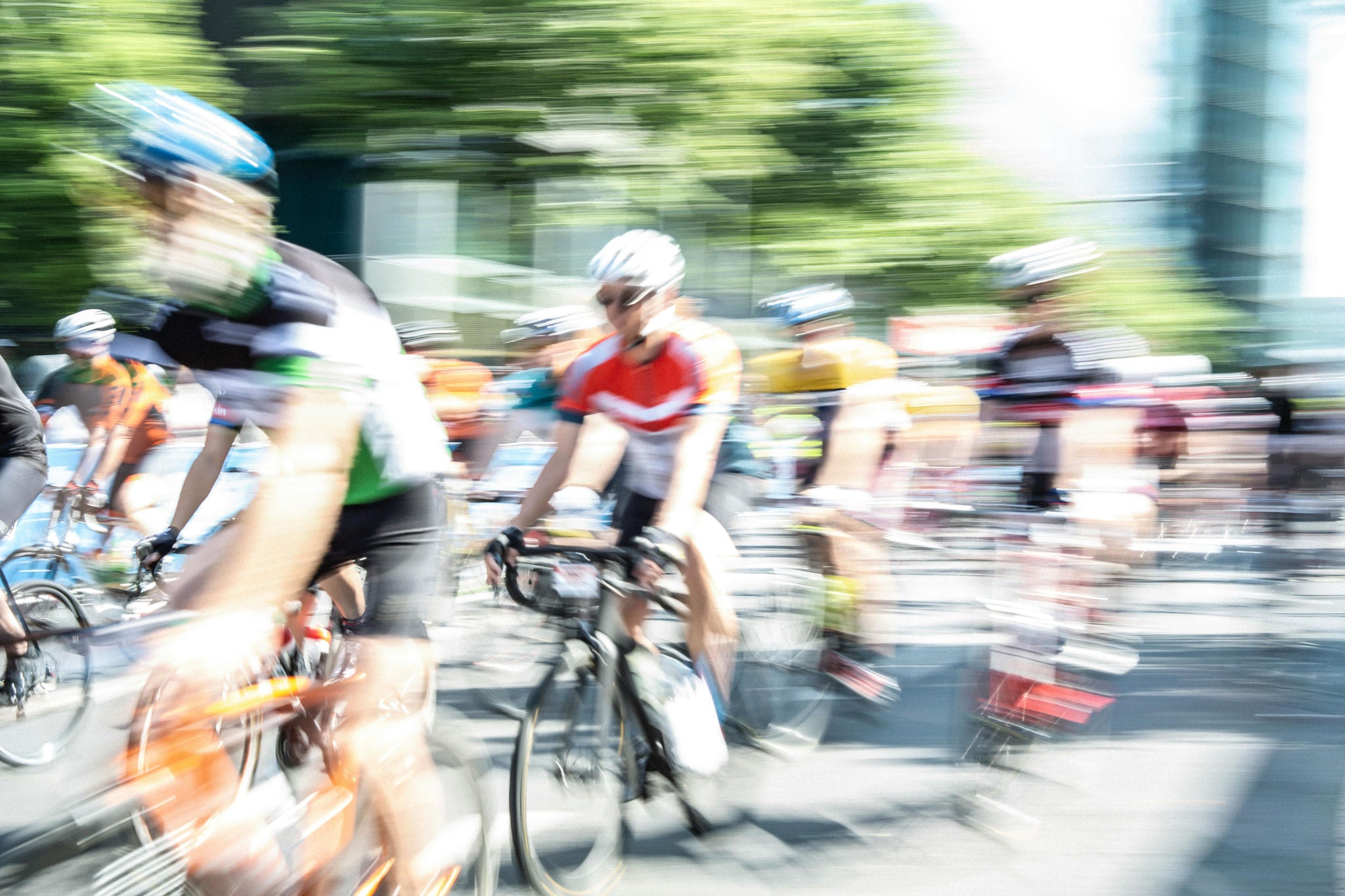 Fahrradfahrer in Bewegung