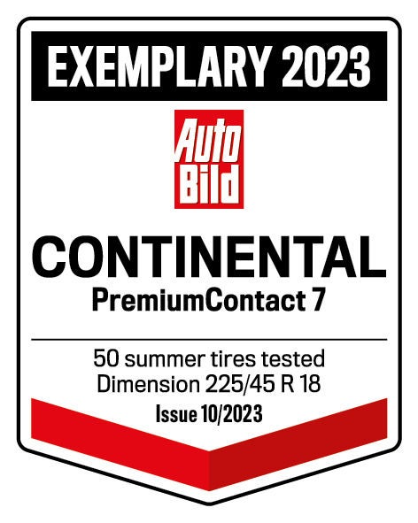 Selo de Teste Auto Bild Continental PremiumContact 7