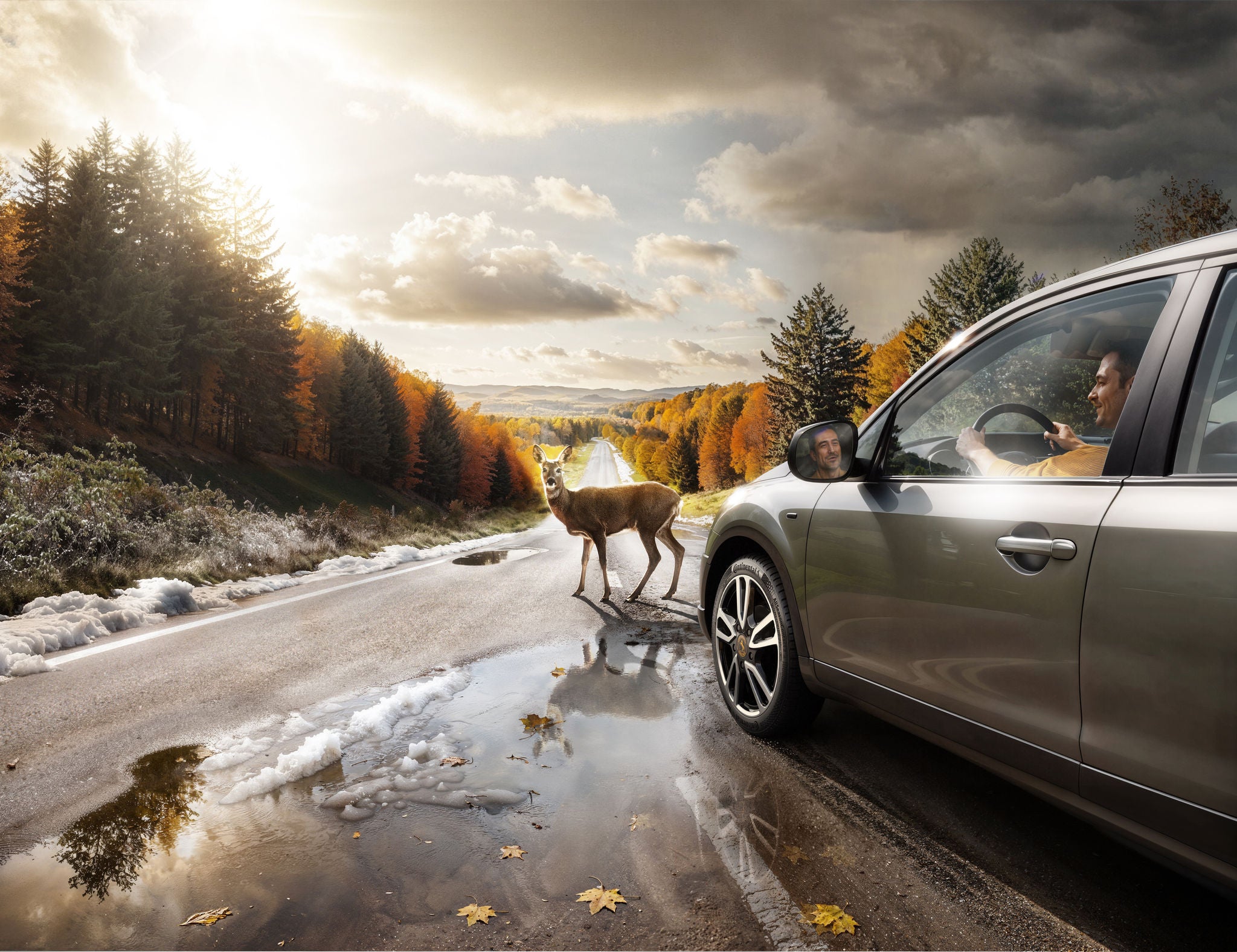 Carro com pneus Continental