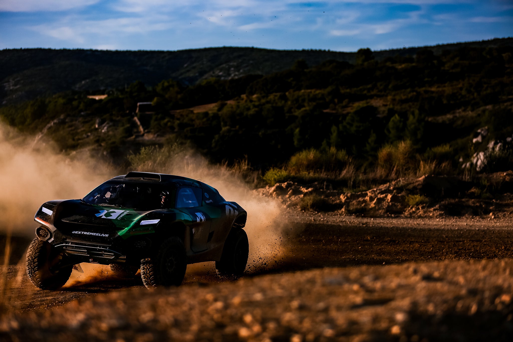 The 470kw all electric SUV Odysssey 21 enjoys the curves in France.