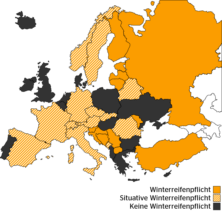 Winterreifenpflicht Europa