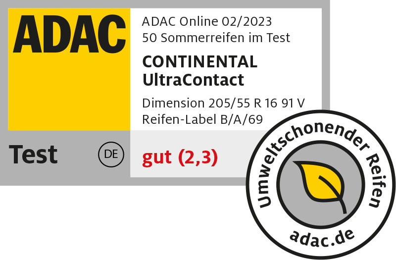 ADAC Testsiegel Continental UltraContact 2023