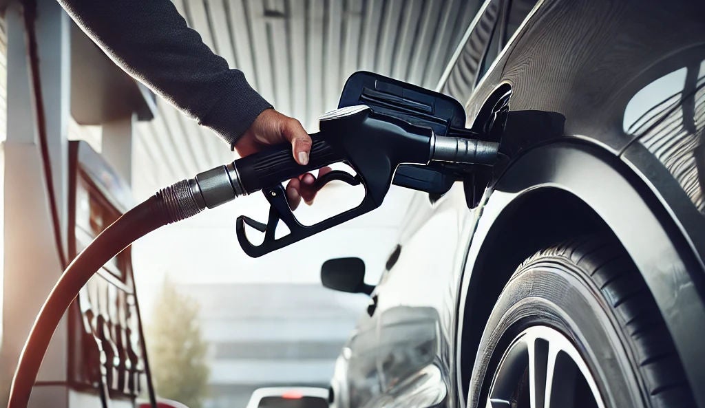 Fuelefficiency Man refuels his car