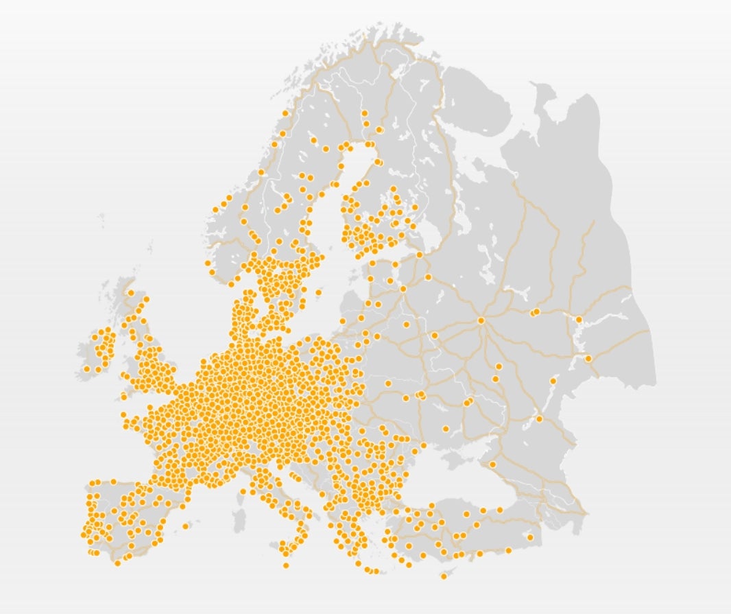 Karta över Europa