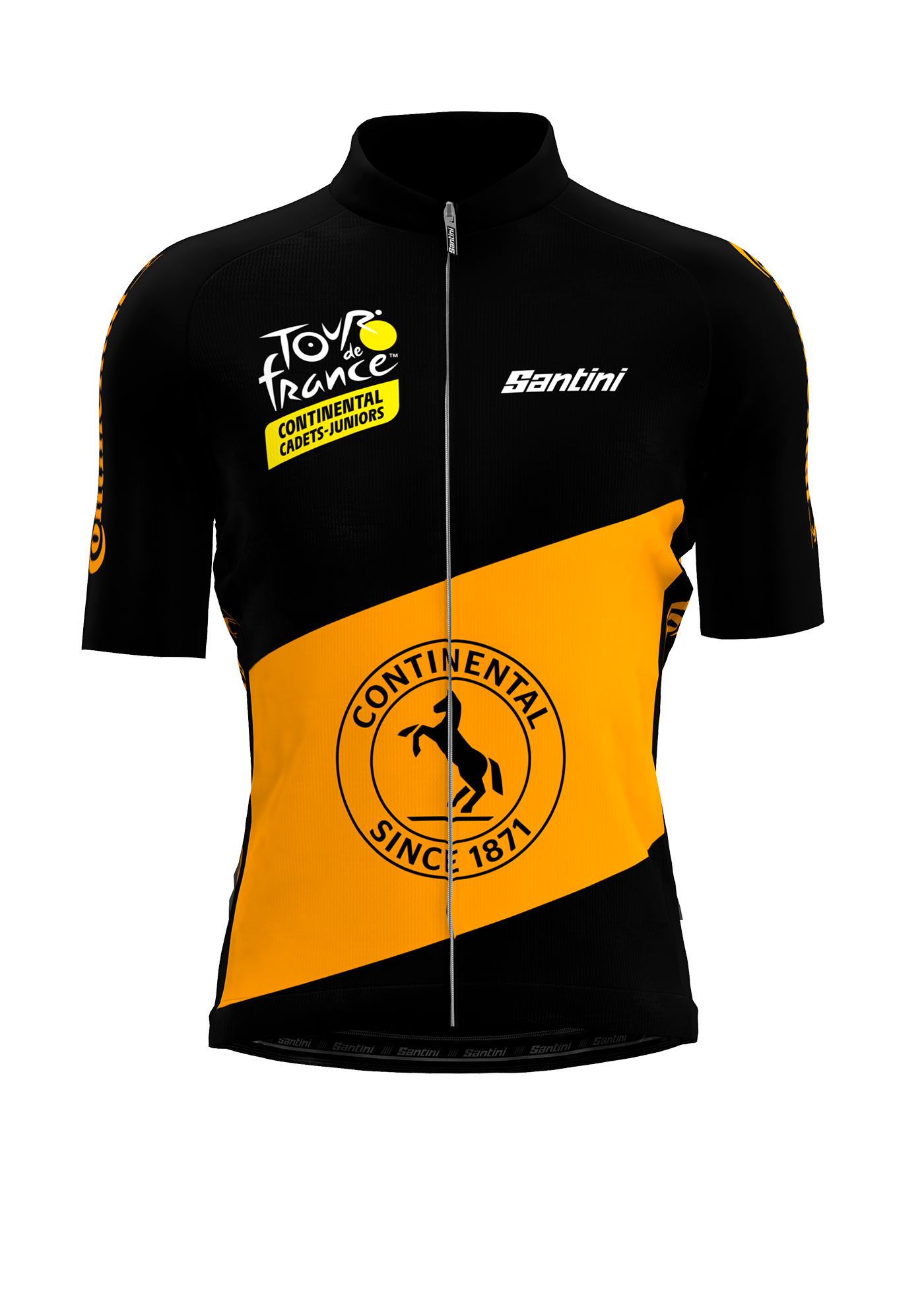 Image montrant le maillot de cycliste noir avec le logo continental