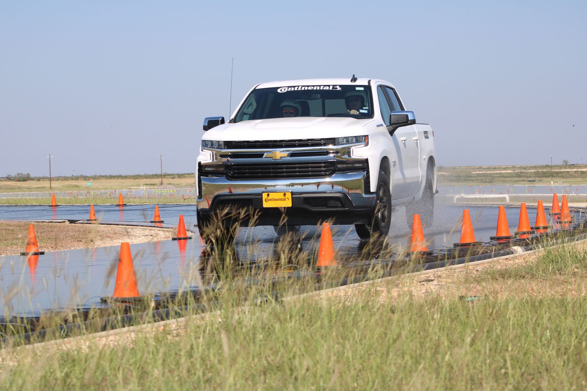 Chevrolet Silverado at UPG driving on the wet handling track