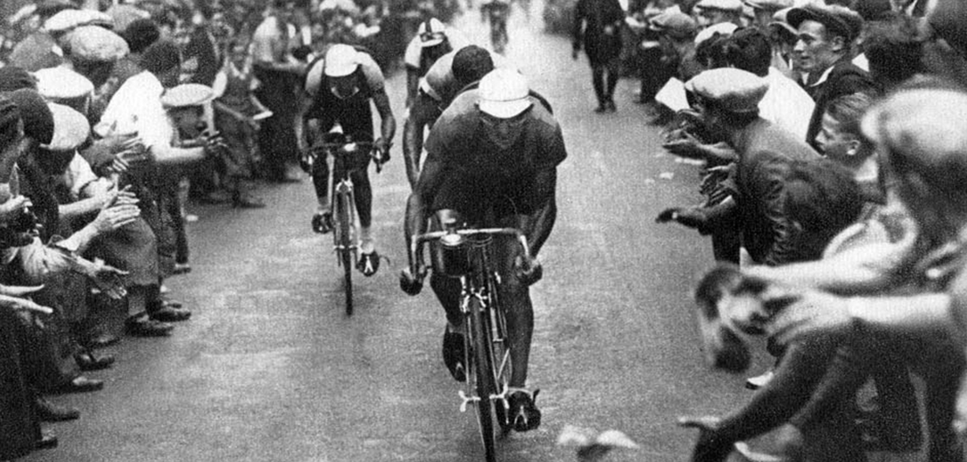 Man cycling on the Tour de France, Black and White Image
