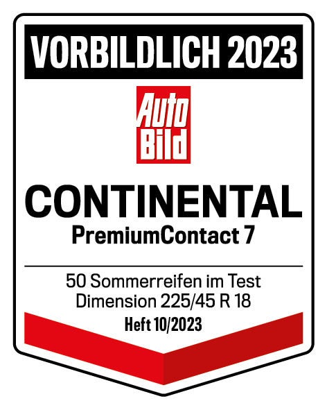 Testsiegel Auto Bild Continental PremiumContact 7