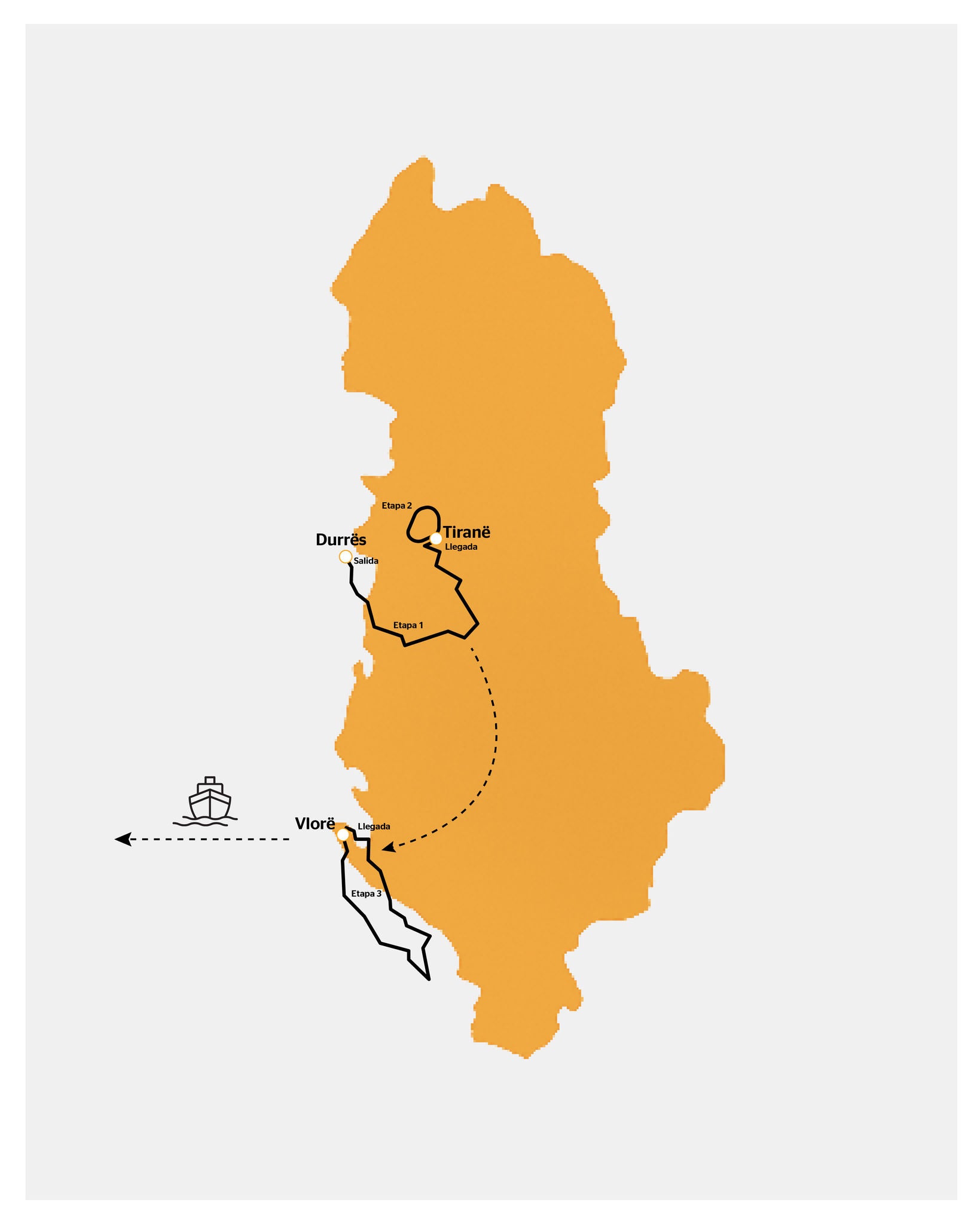Ruta del Giro de Italia 2025 (Imagen con el recorrido de la prueba del Giro de Italia 2025)