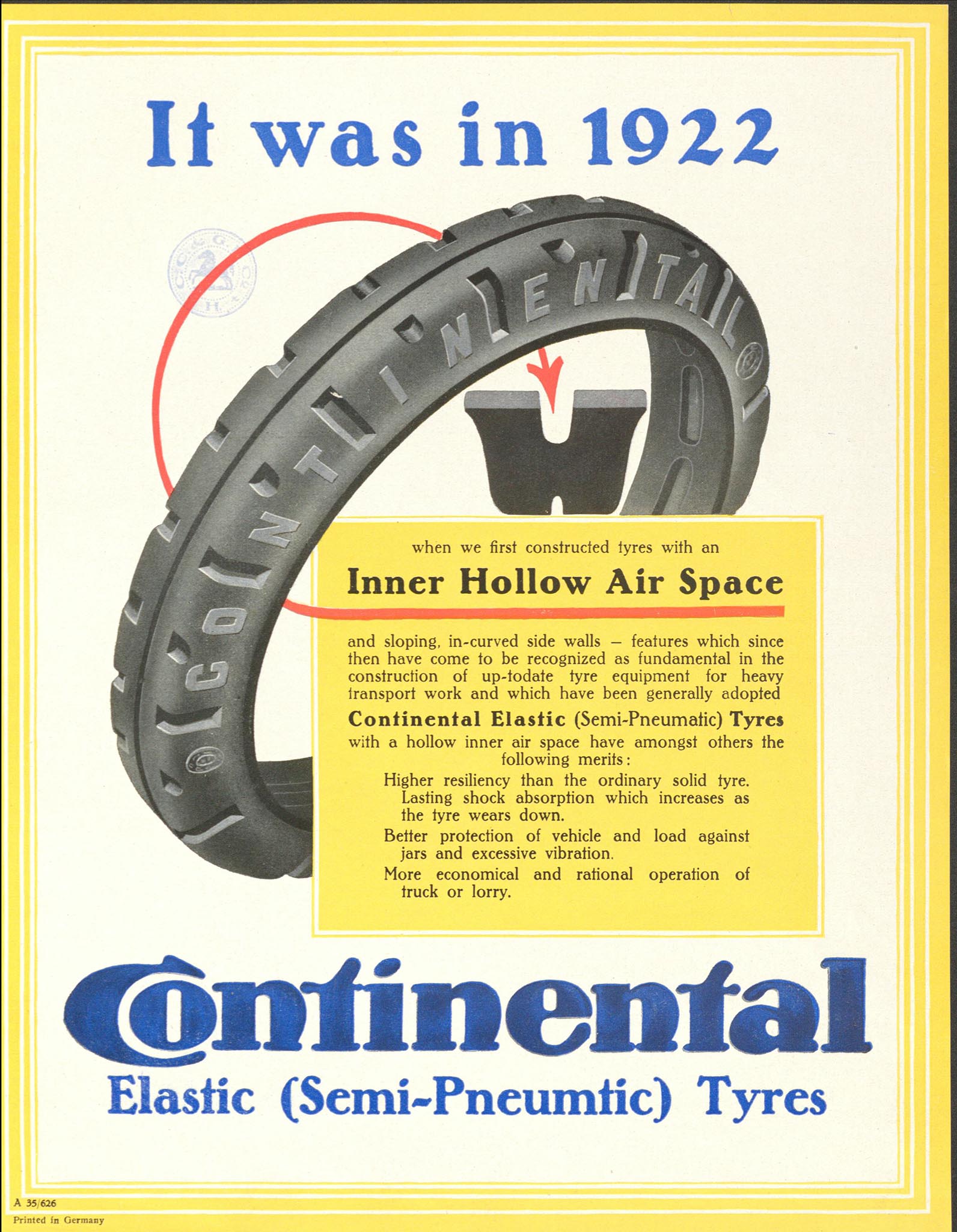 Continental Werbung für "Semi-Pneumatic" Reifen 1904