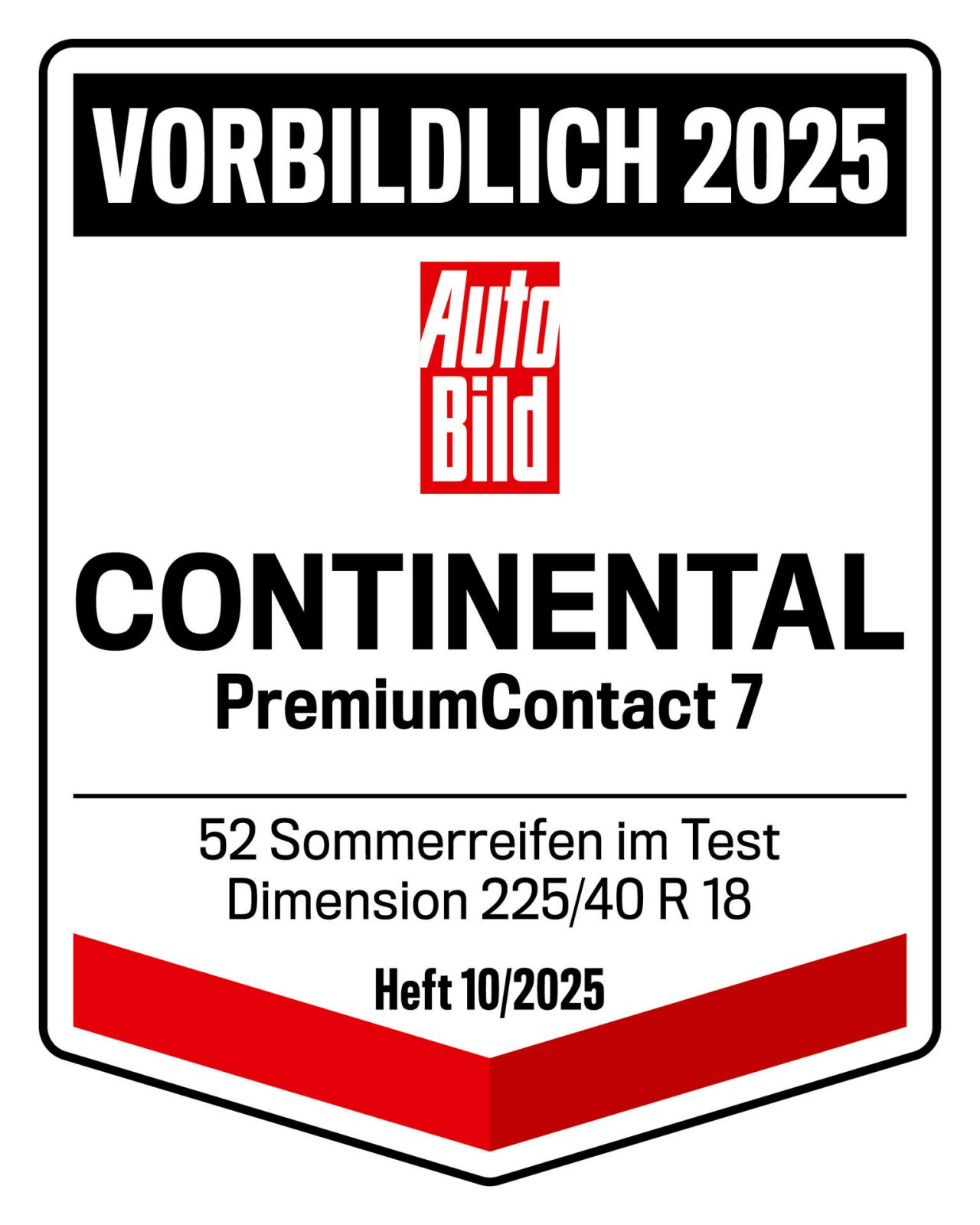 Testsiegel Auto Bild Sommerreifen 2025