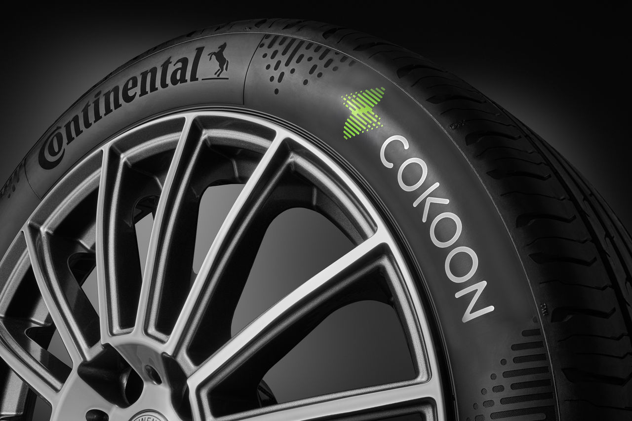 Close-up of a Continental COKOON tire