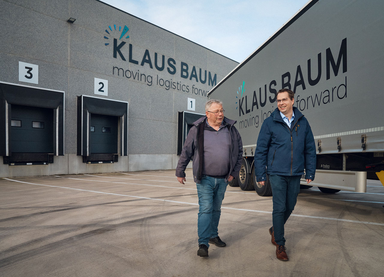 Klaus Baum und Andy Baum, Geschäftsführer des belgischen Transportunternehmens Klaus Baum