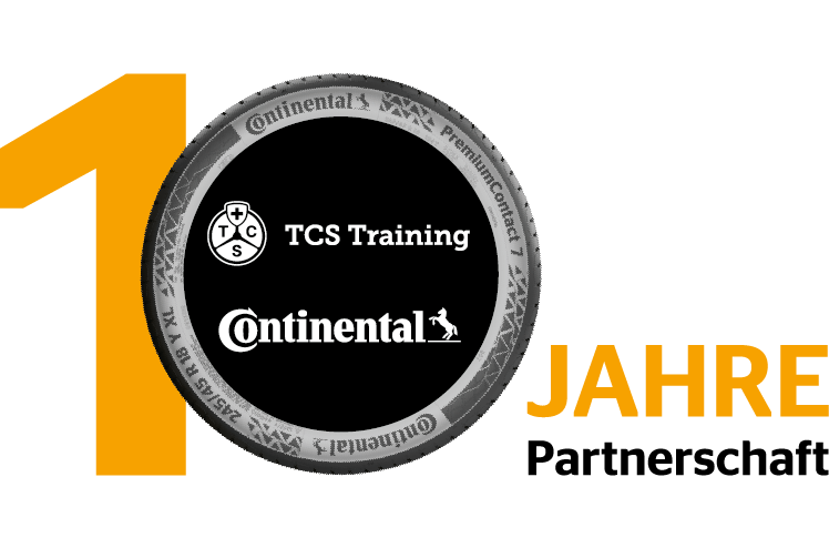 Logo zur zehnjährigen Partnerschaft von Continental und TCS Training