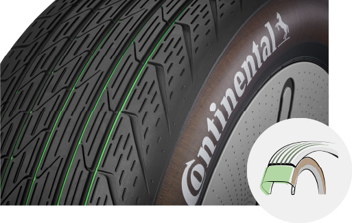 Der GreenConcept-Reifen kann runderneuert werden