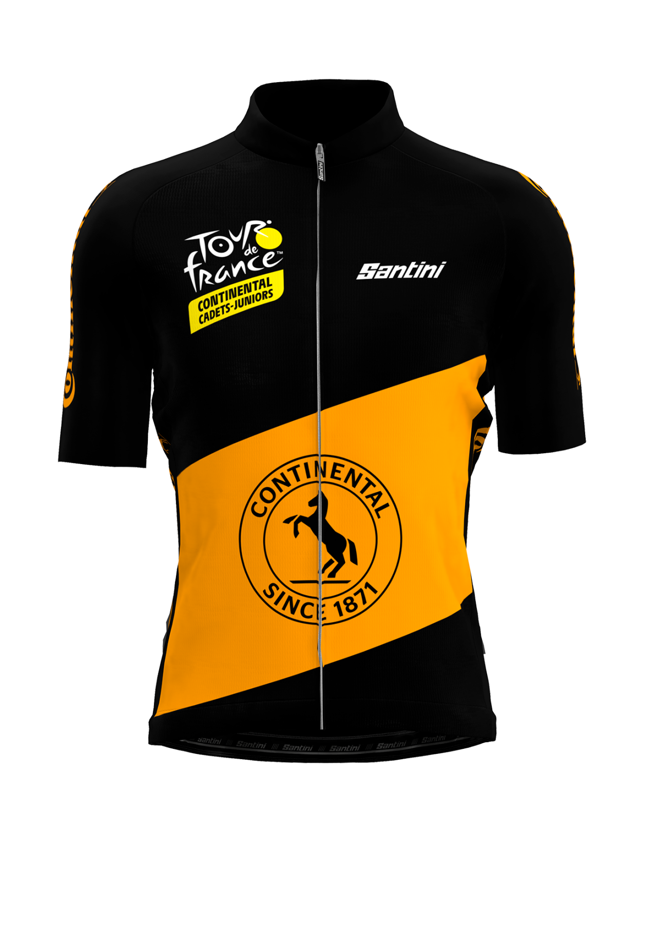 Image montrant le maillot de cycliste noir avec le logo continental