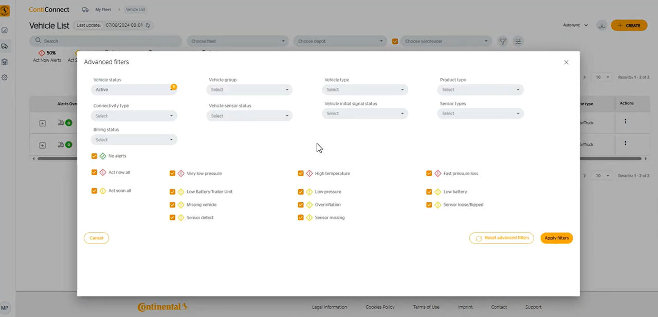 How to Use Advanced Filters In ContiConnect