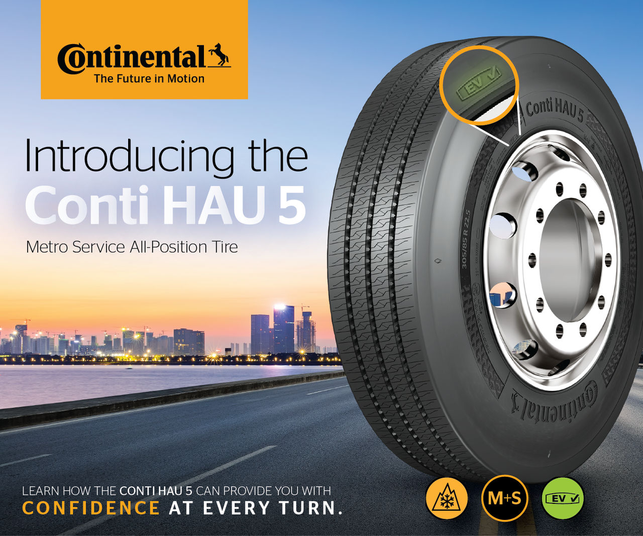 Continental Introduces EV-Compatible Tire for Urban City Buses