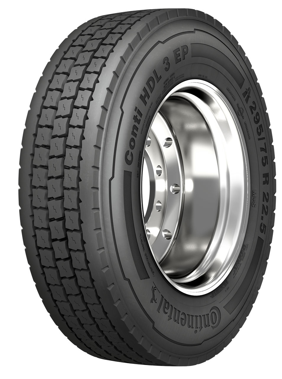 A dynamic view showcasing the sleek design of the Conti HDL 3 EP tire.