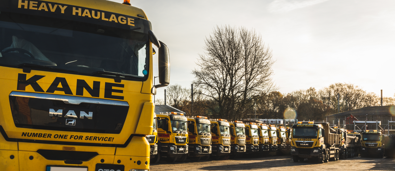 Trucks of UK company Kane Group.