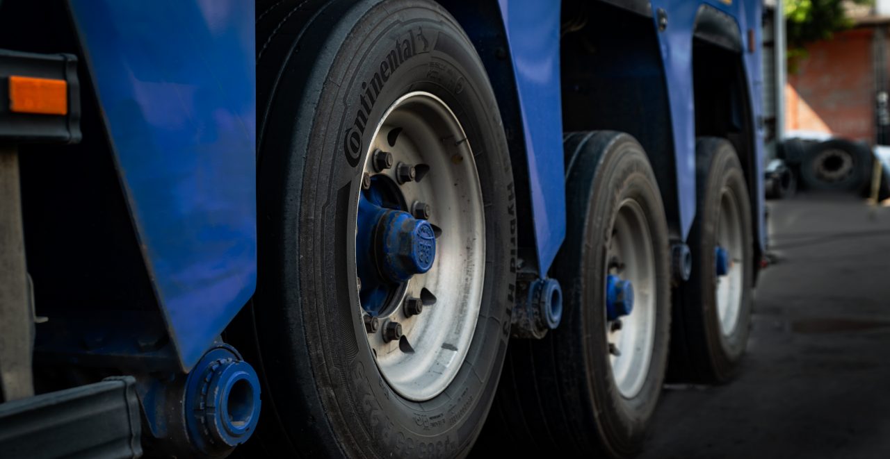 Tires of a truck of turkish company Nesa Lojistik.