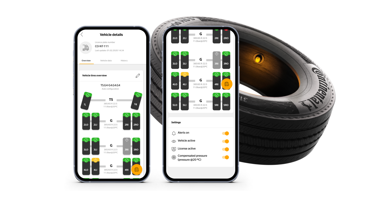 ContiConnect Software shown on a smartphone.