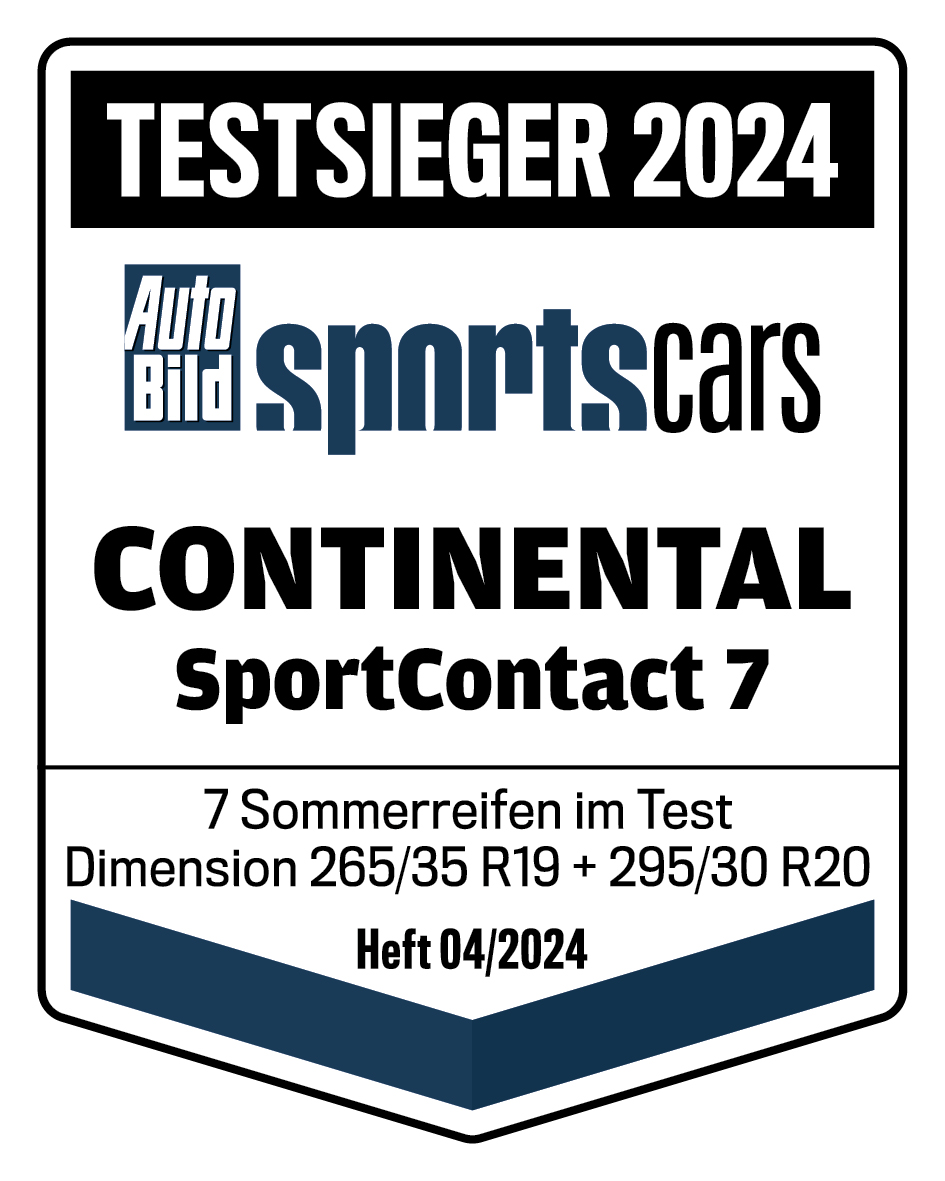 Testsiegel Auto Bild sportscars Continental SportContact 7 2024