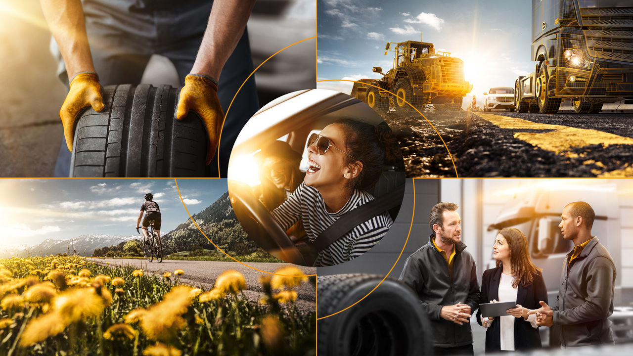 Collage of different areas and people of Continental Tires