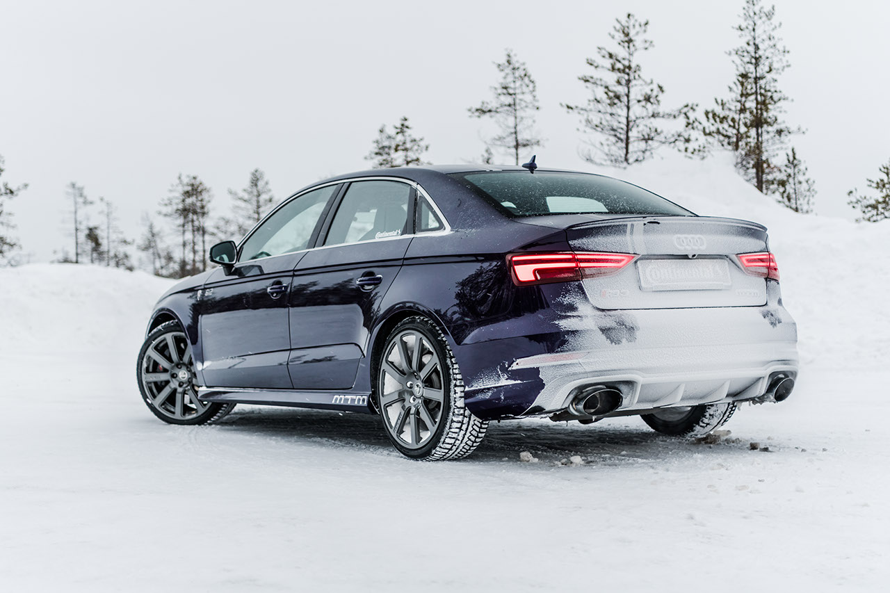 A splash of color in the snow: the mtm RS3. Car at Winter Tuning 2020
