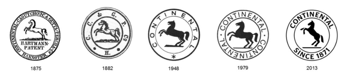 The rampant horse is the company trademark of Continental since 1882.