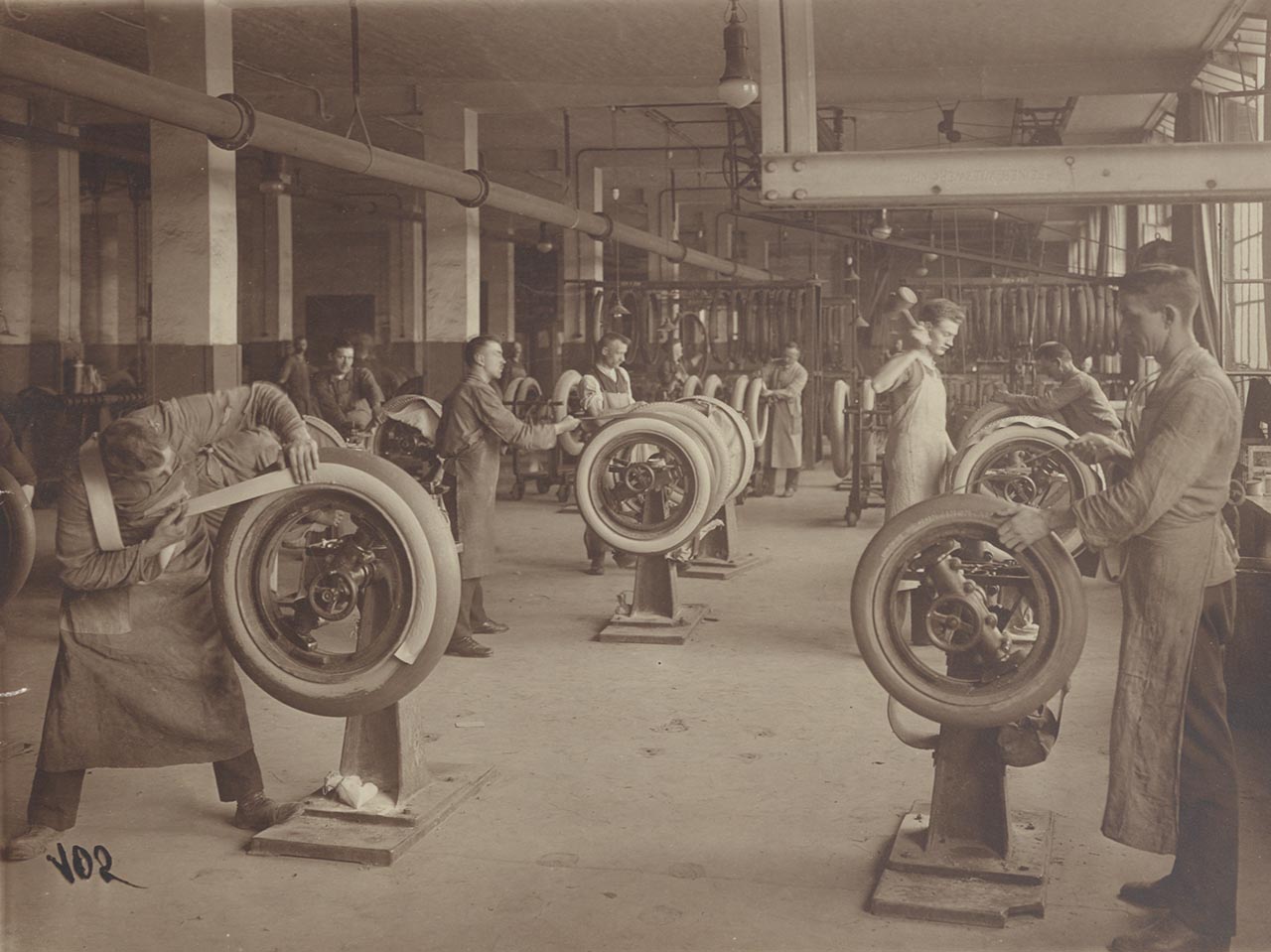 Scene from a historic tire production plant.