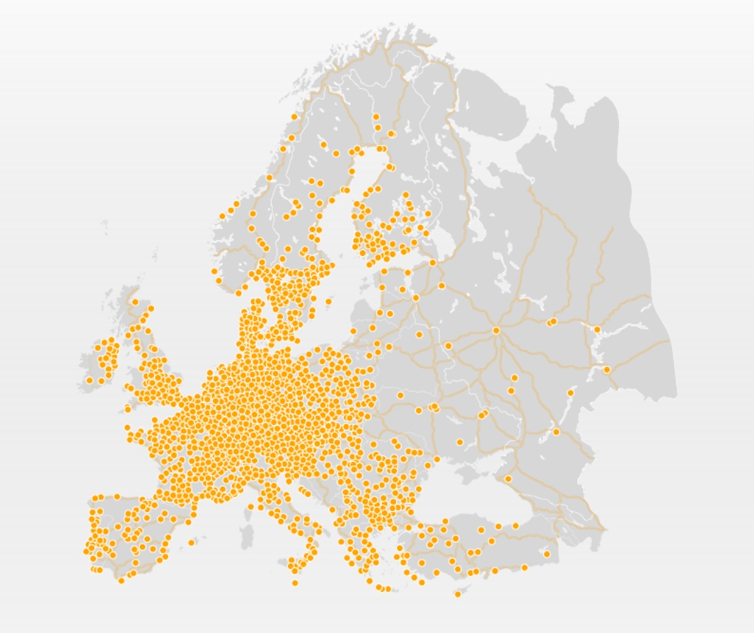 Over 6,500 Service Partners in Europe