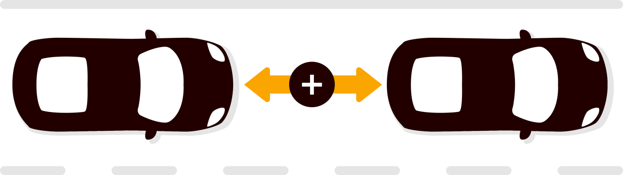 Car distance illustration