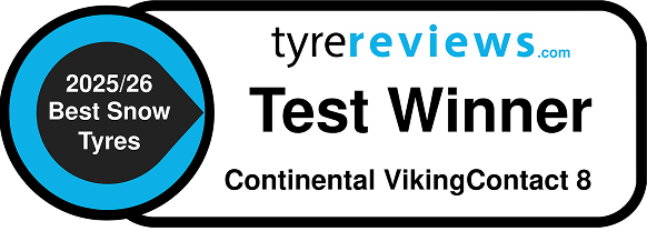 VikingContact 8が、複数の自動車専門誌や自動車クラブによるさまざまなタイヤ性能テストで高い評価を獲得したことを示す受賞バッジの一覧。