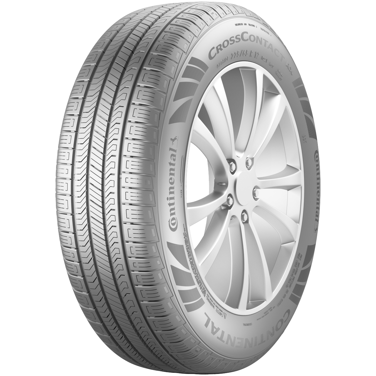 CrossContact RX tire product picture - 30 degree view.