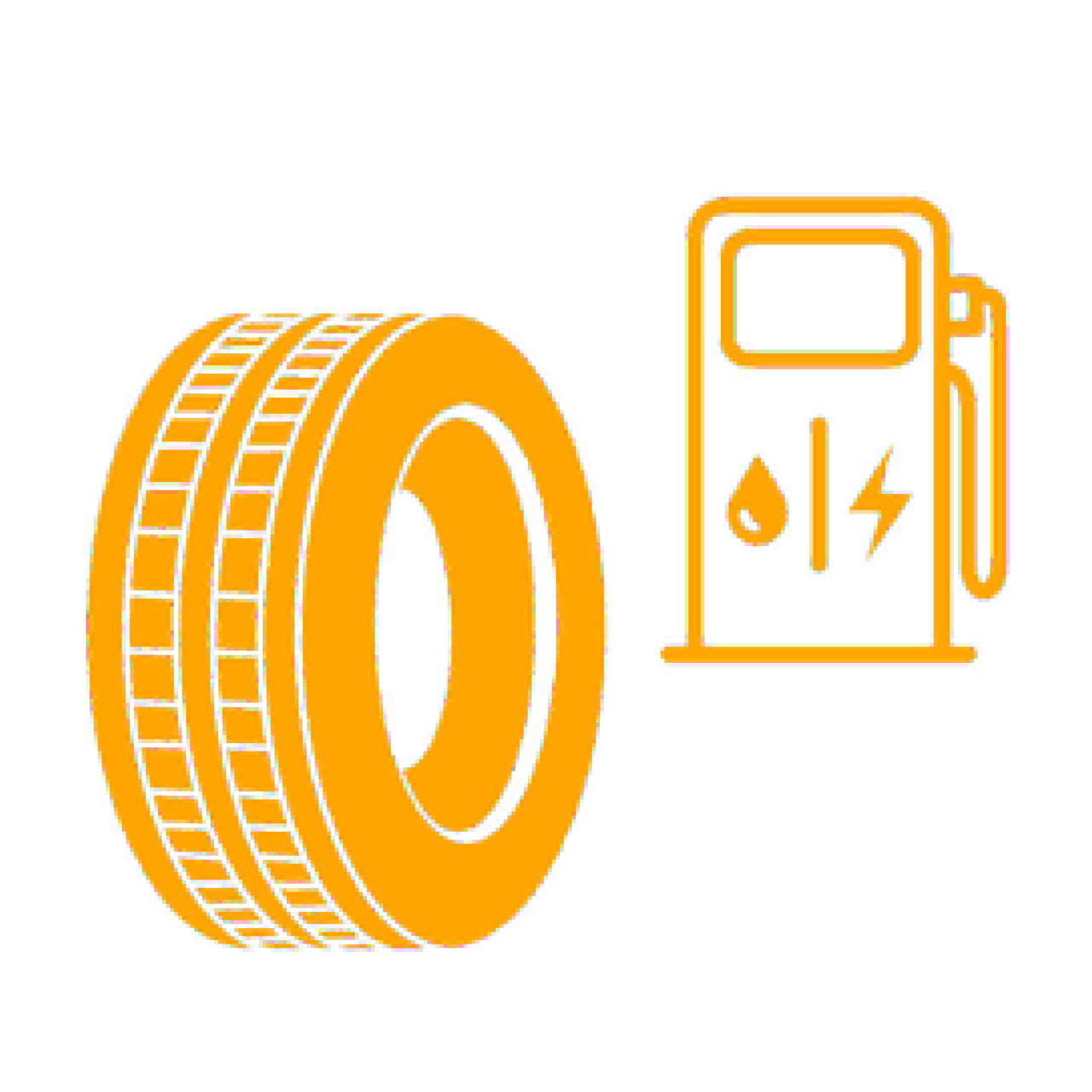 Icon about fuel efficiency of a car tire.